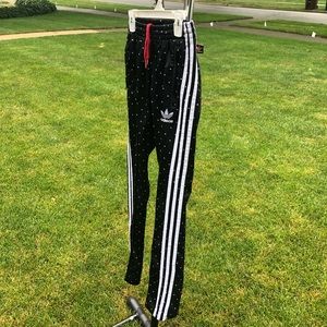 Polka dot Adidas track pant, woman’s XS